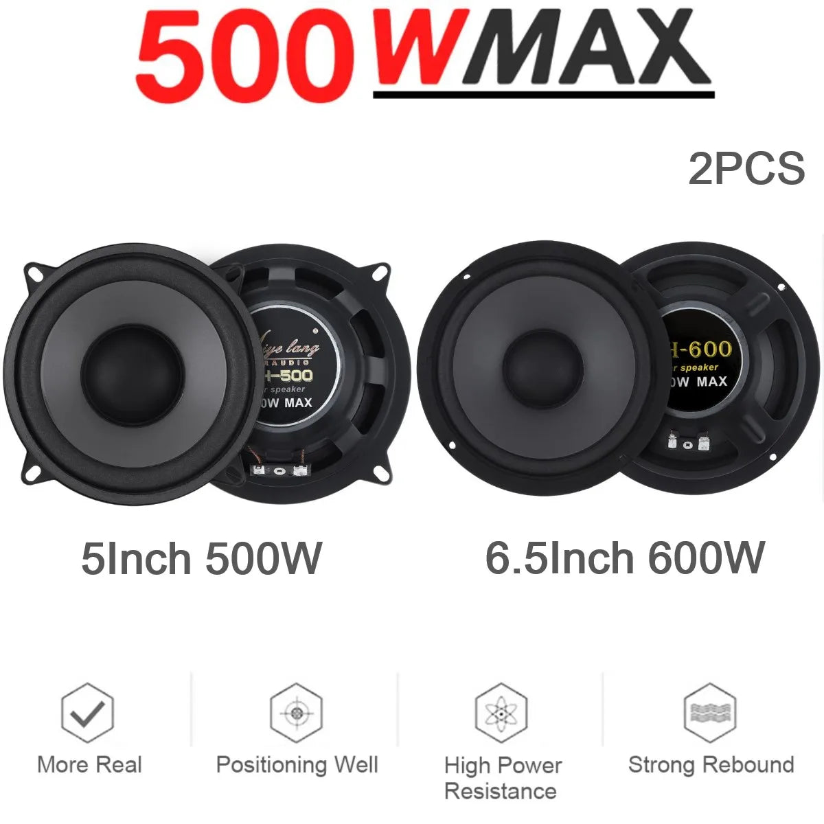 Altifalantes 2-Vias – 500W, 5" / 6.5"