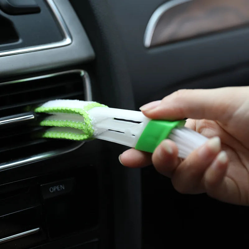 Car Interior Cleaning Brush Air Conditioner Cleaning Tools Air Outlet Dust Removal Soft Brush Double-ended Auto Duster Cleaner