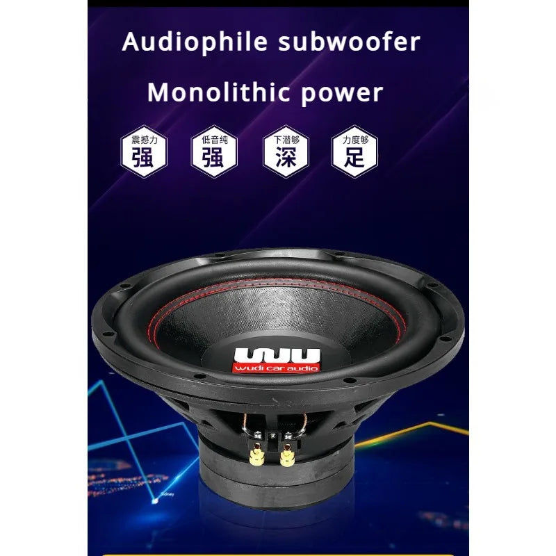 Car 10/12 Inch Dual Magnetic Woofer 2~8Ω Full-range High-power 500w Pure Bass Karaoke Stage Speaker Class D Power Amplifier Push