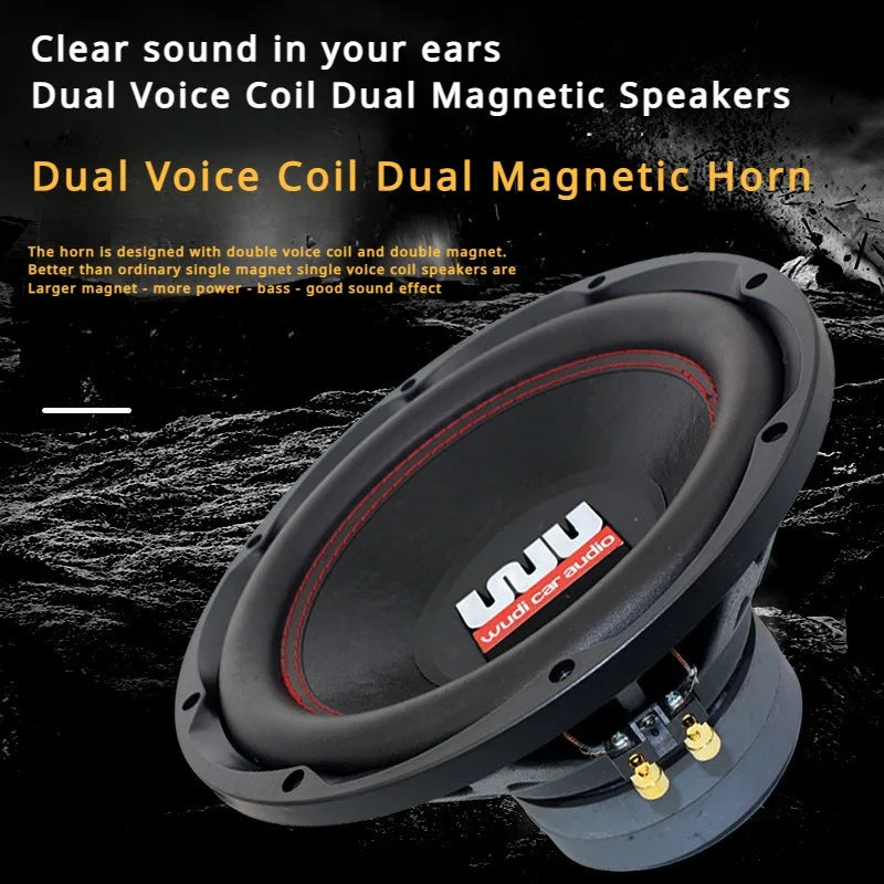 Car 10/12 Inch Dual Magnetic Woofer 2~8Ω Full-range High-power 500w Pure Bass Karaoke Stage Speaker Class D Power Amplifier Push
