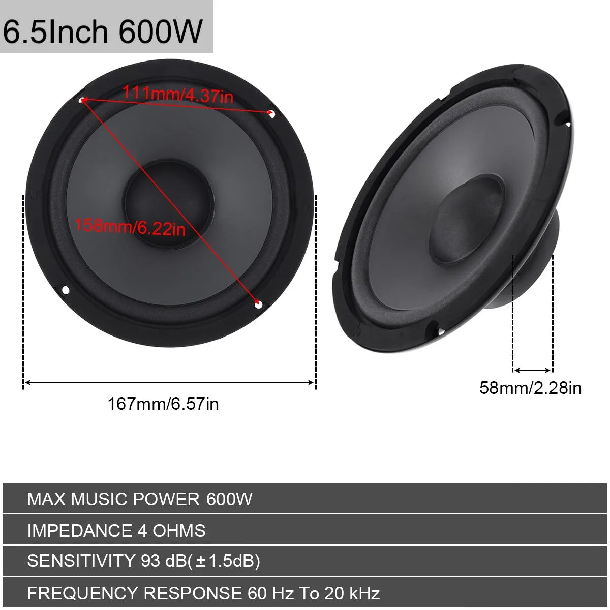 Altifalantes 2-Vias – 500W, 5" / 6.5"